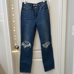Levi's Distressed Low Profile Straight Leg Blue Jeans